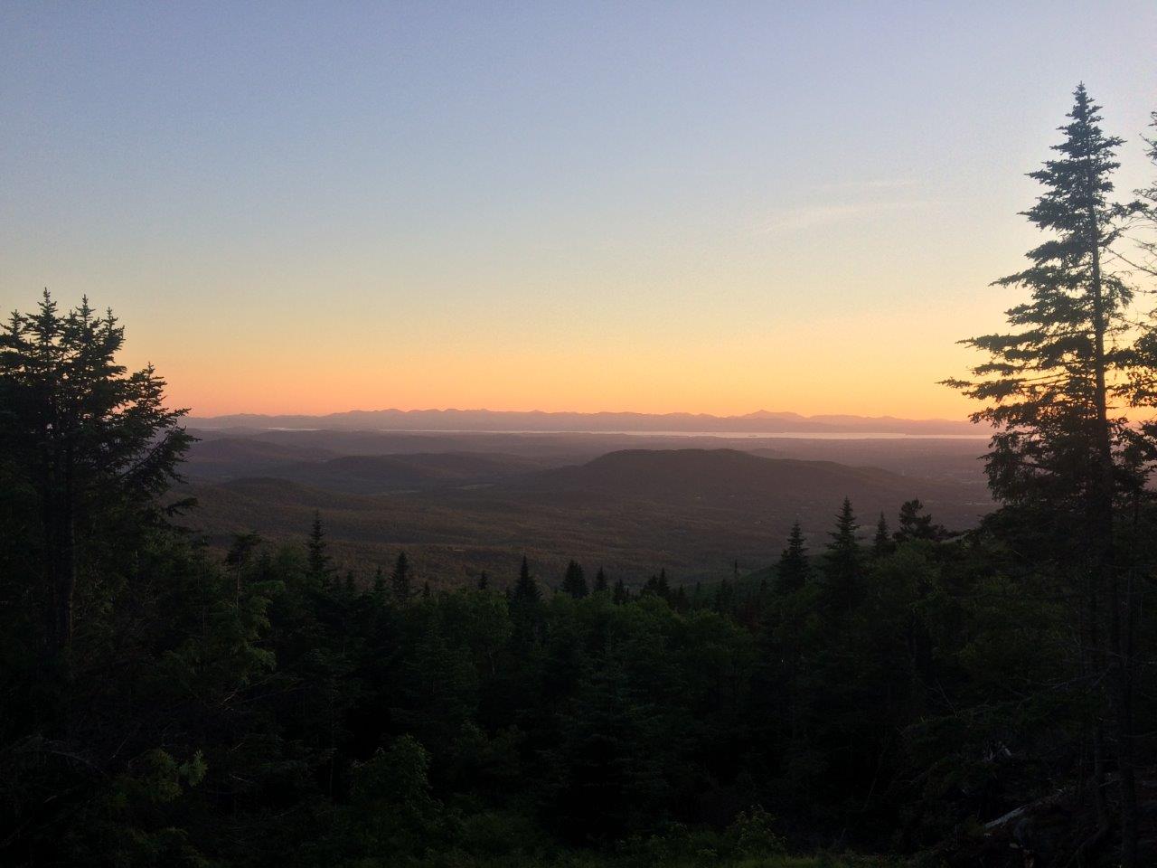 Sunset over the Adirondacks from Butler Lodge.