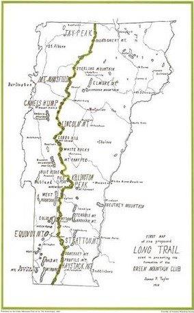 The original (circa 1910) Long Trail map by James Taylor.