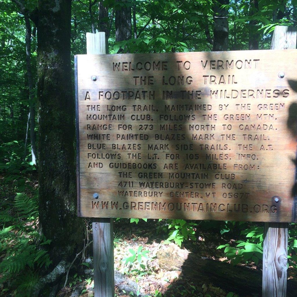 Sign at the southern terminus of the Long Trail in North Adams, MA.