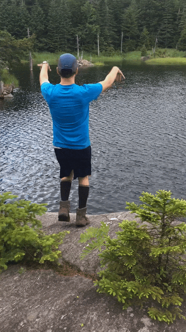 Spontaneous backcountry pond jigging.