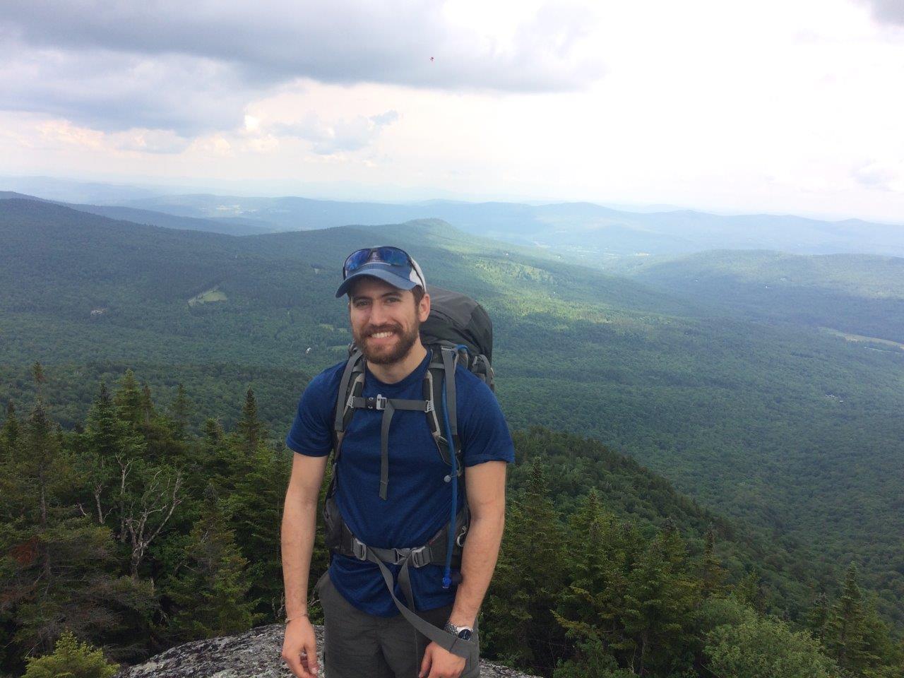 Past treks on the Long Trail, in 2016 (top image, in the Breadloaf Wilderness) and 2017 (bottom image, atop Camel's Hump).