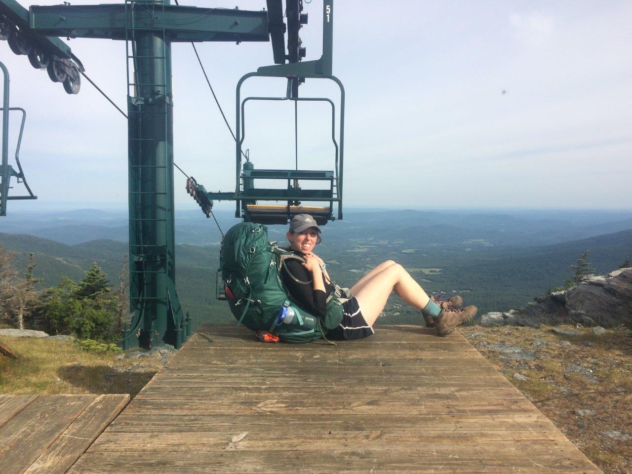 Atop Whiteface at the Smuggler's Notch ski lift.